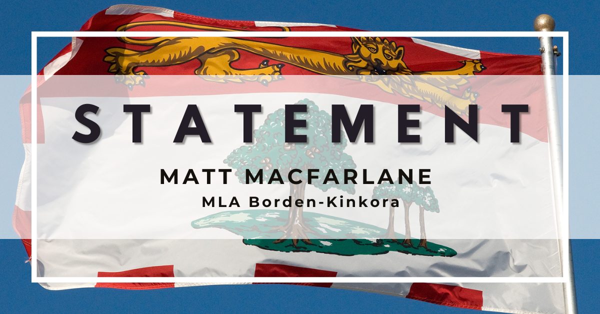 Statement from Matt MacFarlane calling for Premier King to share with Islanders a comprehensive plan to address U.S. tariffs